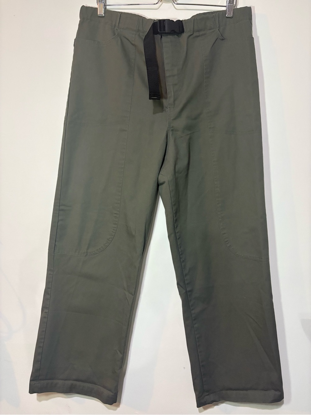 Vintage 90s Modrobes Olive Utility Pants Buckle Waist Minimal Workwear